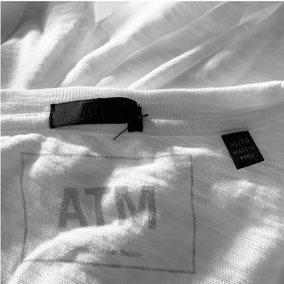 ATM Anthony Thomas Melillo Tee Sub Jersey Long Sleeve Destroyed Wash Tee - Picture 7 of 9